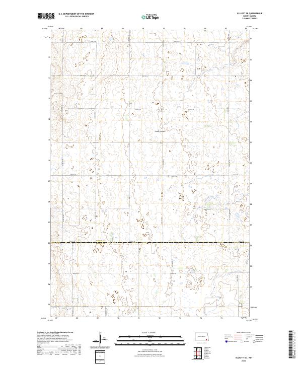 Elliott SE topographic map thumbnail