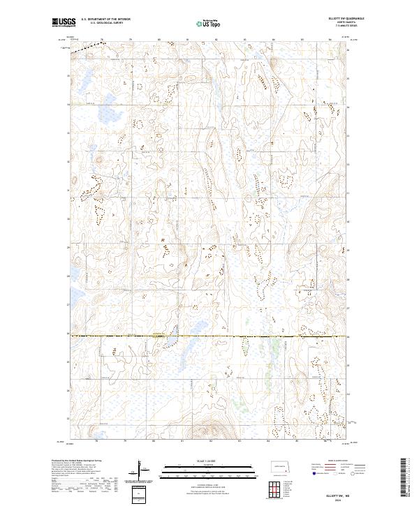 Elliott SW topographic map thumbnail