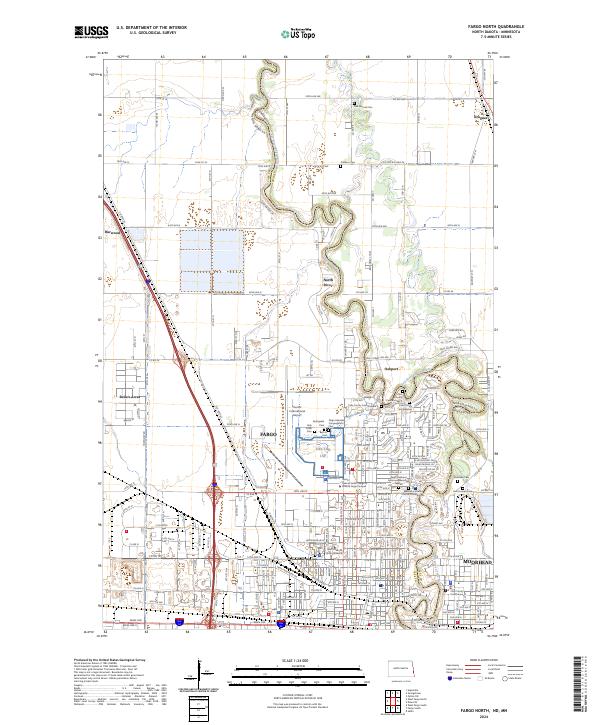 Fargo North topographic map thumbnail