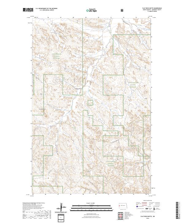 Flat Rock Butte topographic map thumbnail