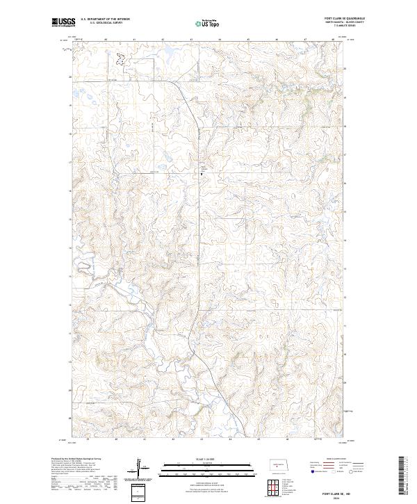 Fort Clark SE topographic map thumbnail