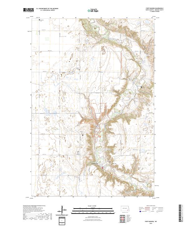 Fort Ransom topographic map thumbnail