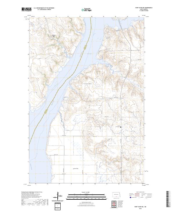 Fort Yates NE topographic map thumbnail