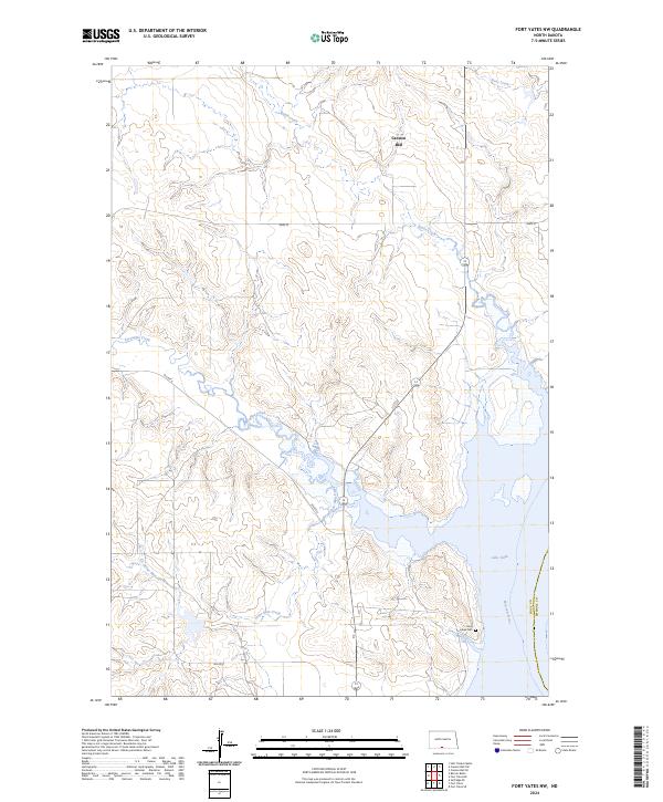 Fort Yates NW topographic map thumbnail