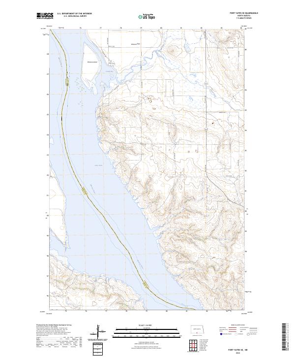 Fort Yates SE topographic map thumbnail