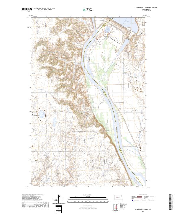 Garrison Dam South topographic map thumbnail
