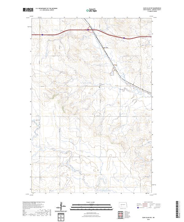 Glen Ullin SW topographic map thumbnail