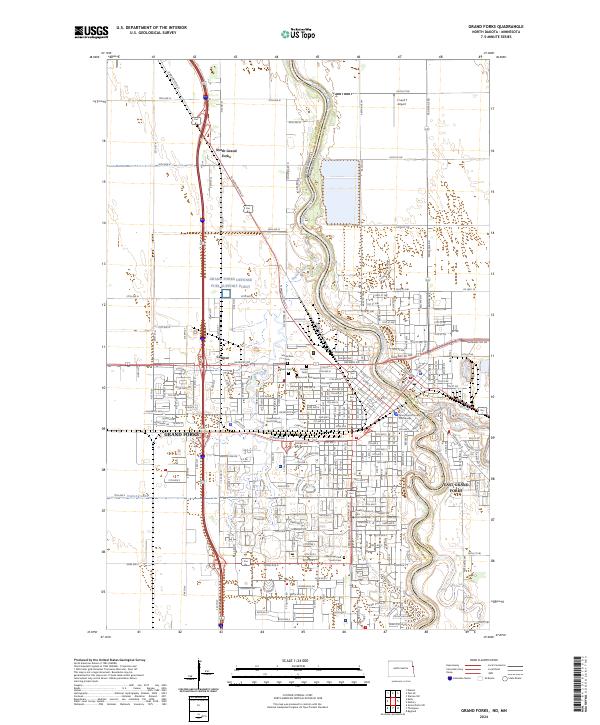 Grand Forks topographic map thumbnail