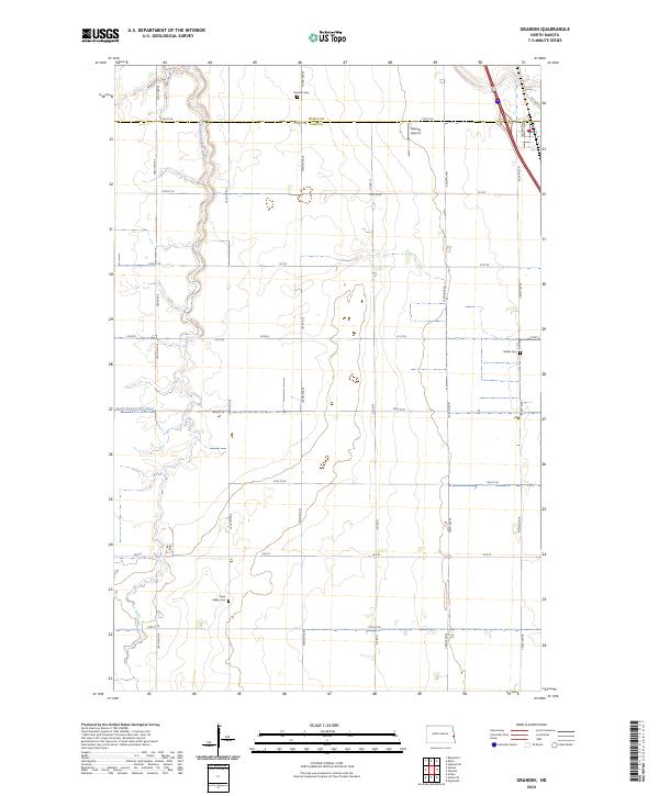 Grandin topographic map thumbnail