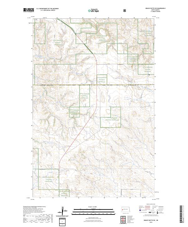 Grassy Butte SW topographic map thumbnail