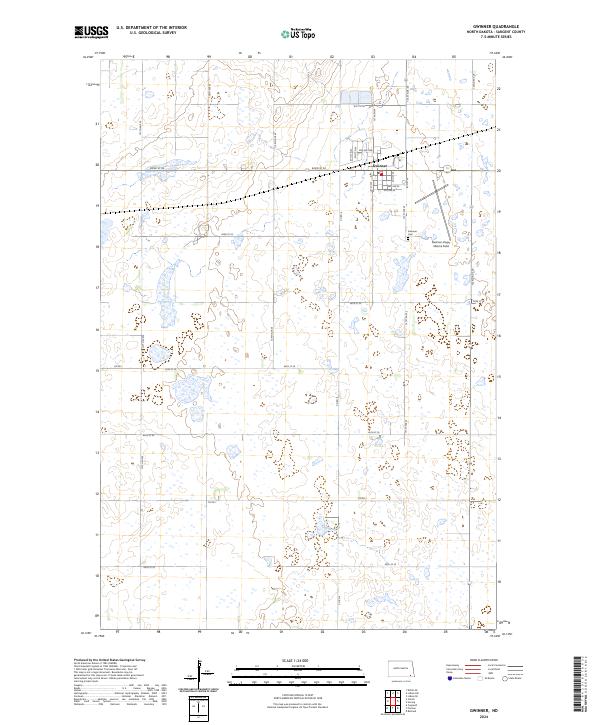 Gwinner topographic map thumbnail