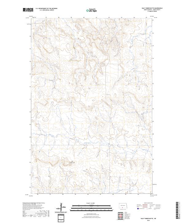 Half Timber Butte topographic map thumbnail