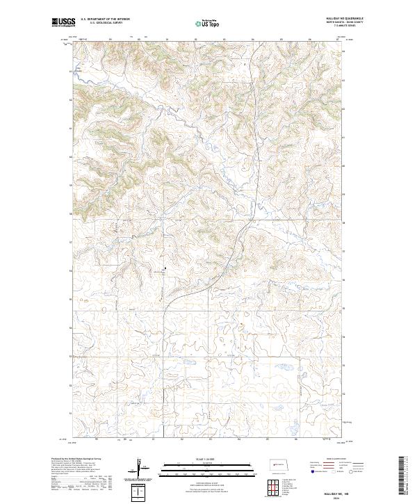 Halliday NE topographic map thumbnail