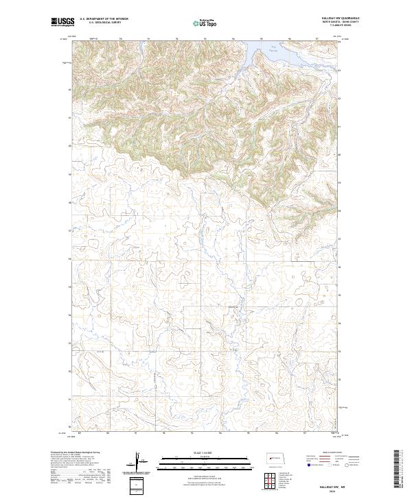 Halliday NW topographic map thumbnail