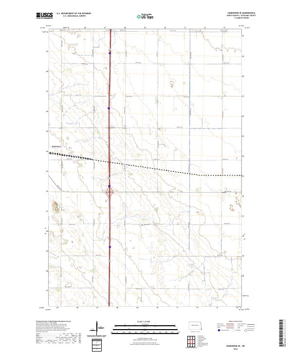 Hankinson SE topographic map thumbnail
