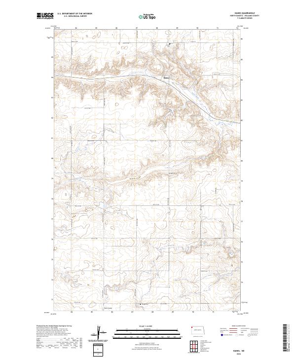 Hanks topographic map thumbnail