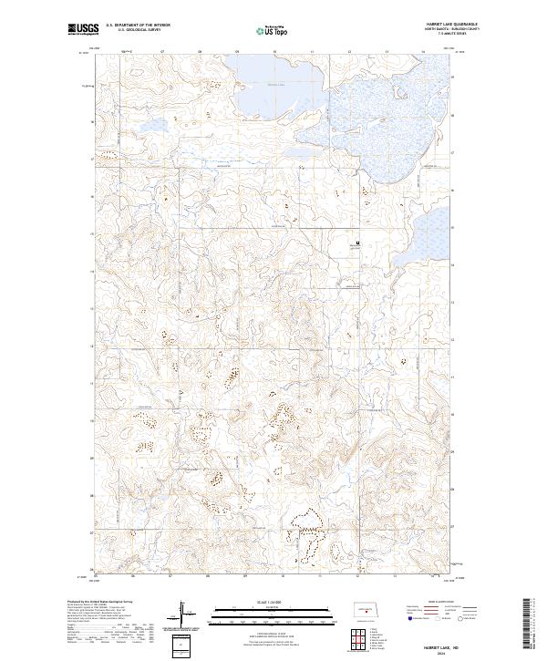 Harriet Lake topographic map thumbnail