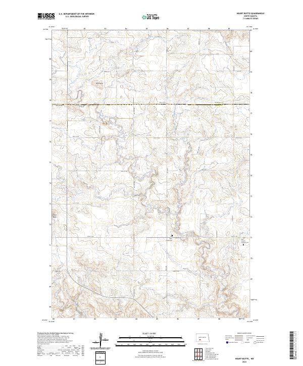 Heart Butte topographic map thumbnail