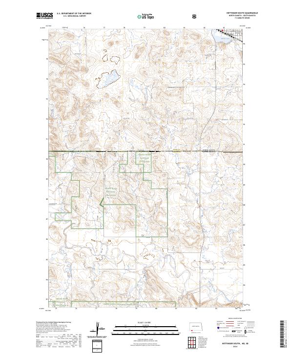 Hettinger South topographic map thumbnail