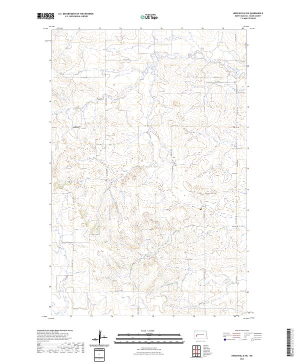 Hirschville SW topographic map thumbnail