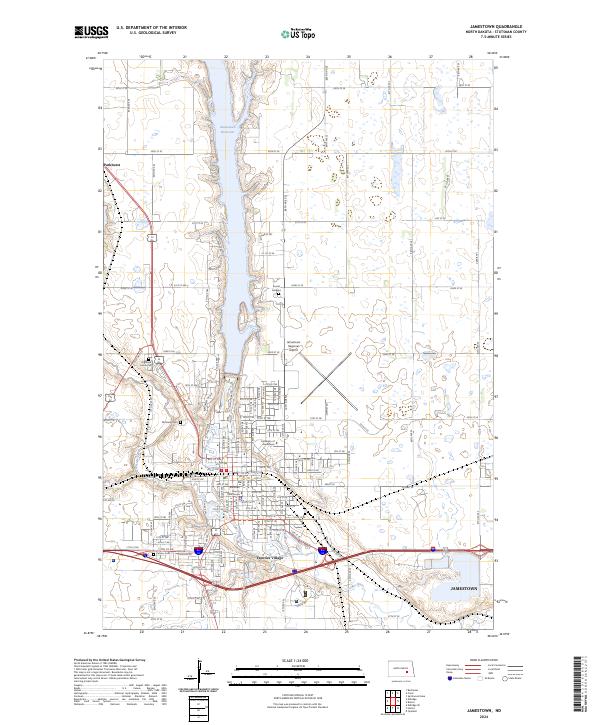Jamestown topographic map thumbnail
