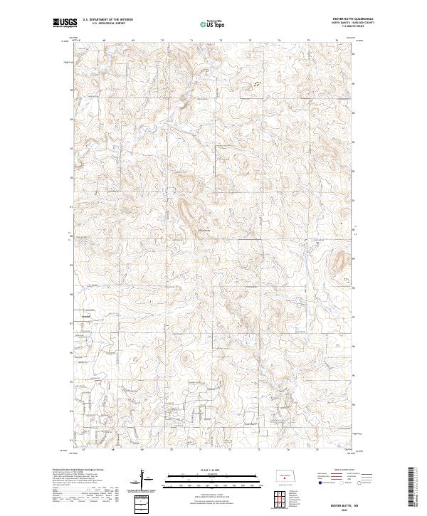 Keever Butte topographic map thumbnail