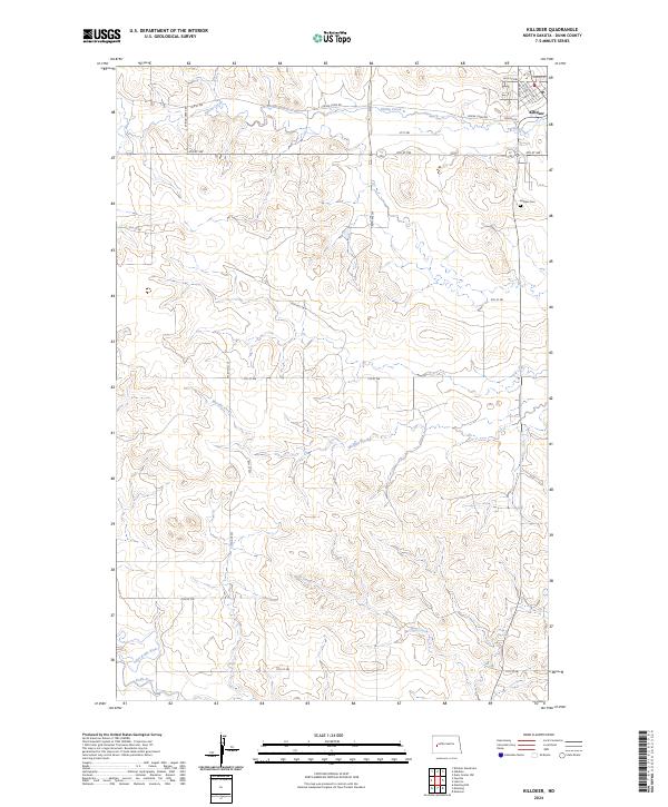 Killdeer topographic map thumbnail