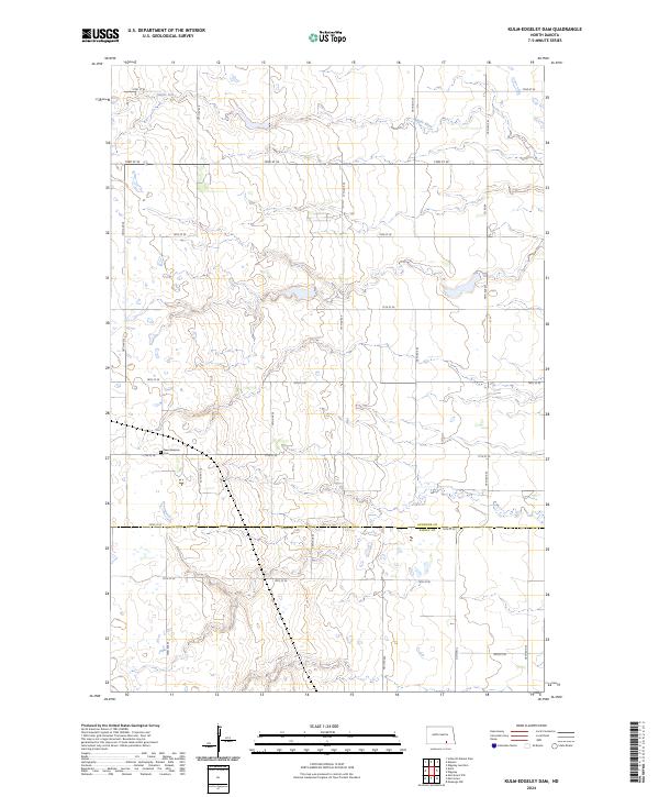 Kulm-Edgeley Dam topographic map thumbnail
