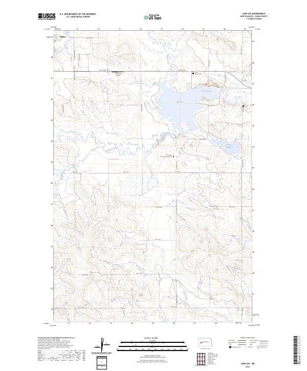 Lake Ilo topographic map thumbnail