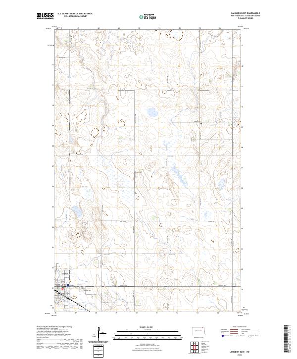 Langdon East topographic map thumbnail
