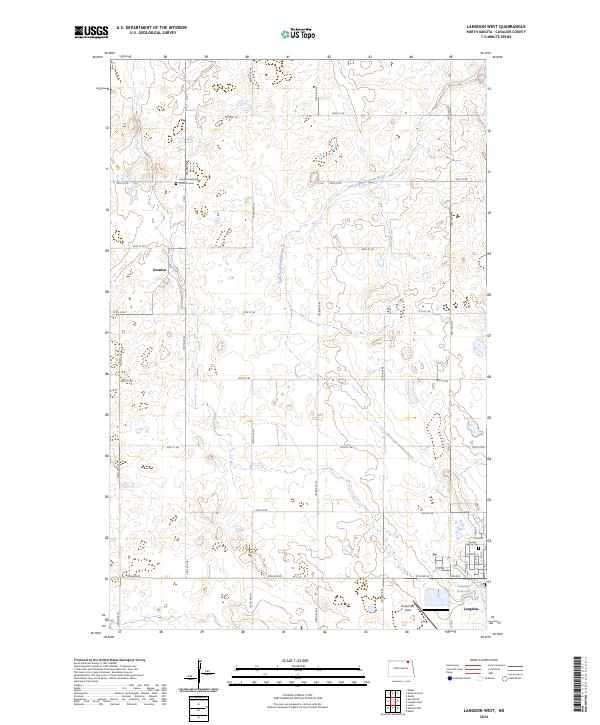 Langdon West topographic map thumbnail