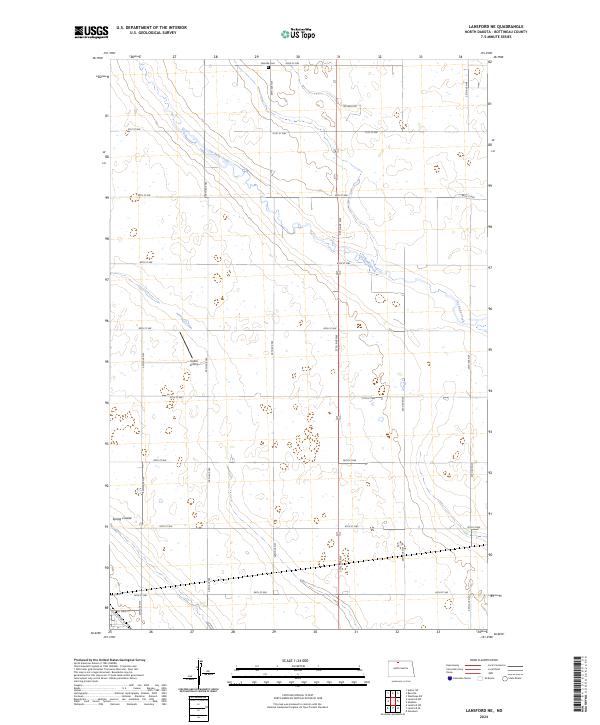Lansford NE topographic map thumbnail