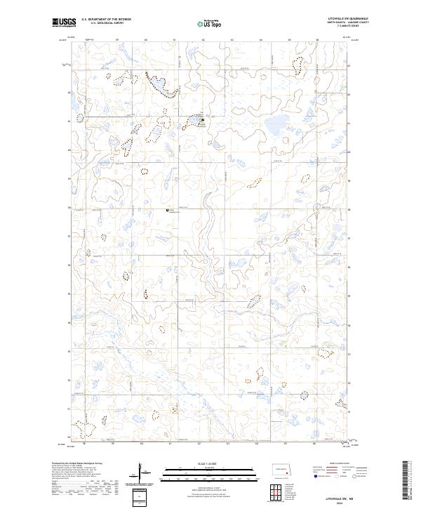 Litchville SW topographic map thumbnail