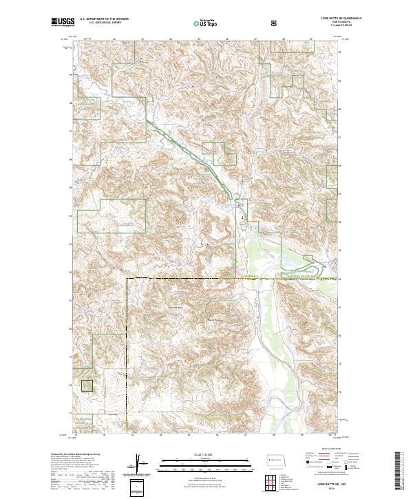 Lone Butte NE topographic map thumbnail