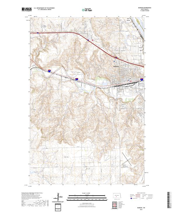Mandan topographic map thumbnail