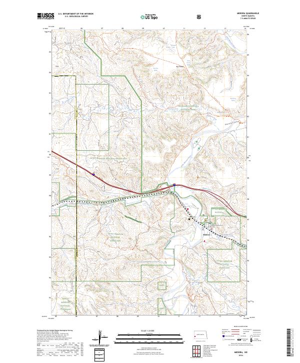 Medora topographic map thumbnail