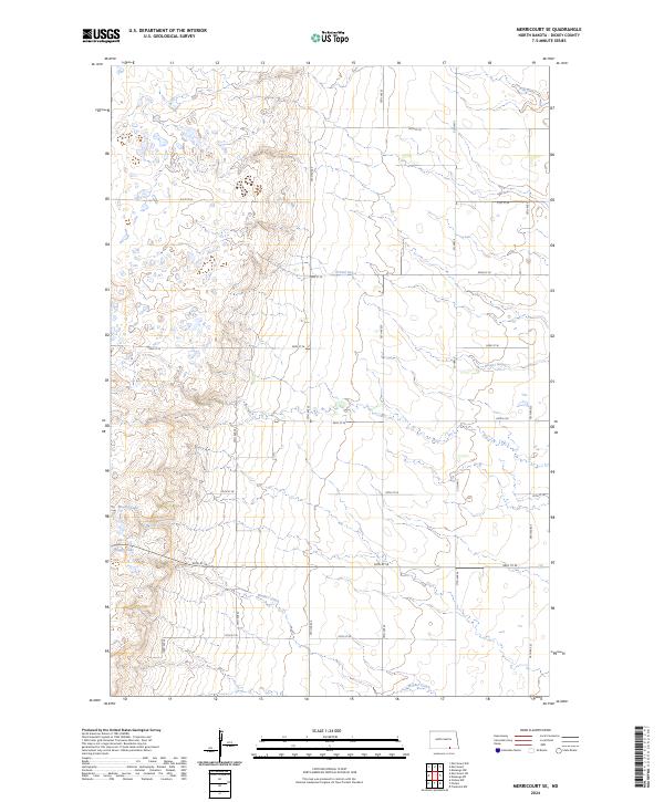 Merricourt SE topographic map thumbnail