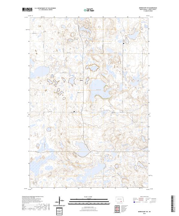 Merricourt SW topographic map thumbnail