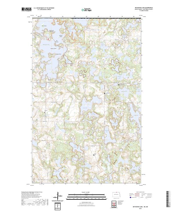 Metigoshe Lake 2023 topographic map thumbnail