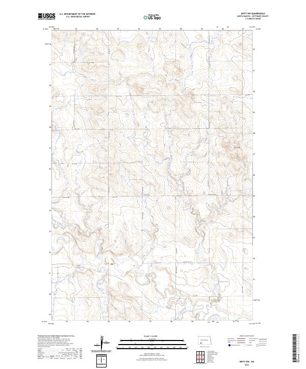 Mott NW topographic map thumbnail