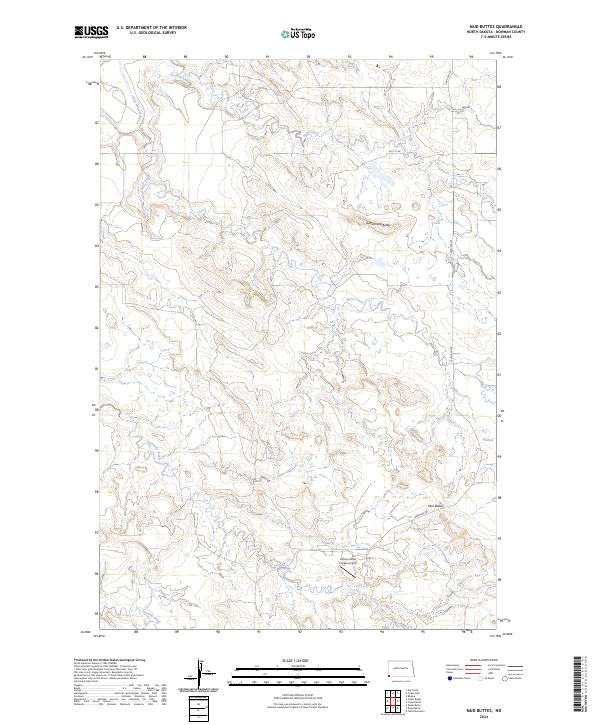 Mud Buttes topographic map thumbnail