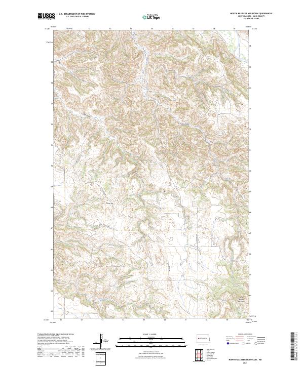 North Killdeer Mountain topographic map thumbnail