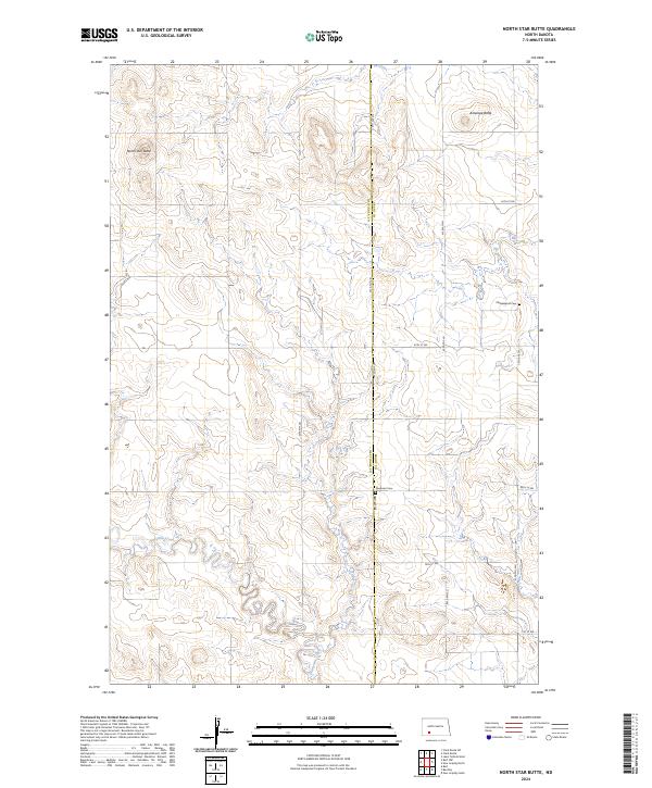 North Star Butte topographic map thumbnail