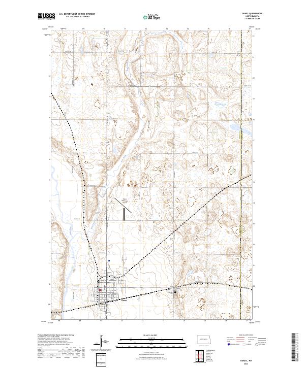 Oakes topographic map thumbnail