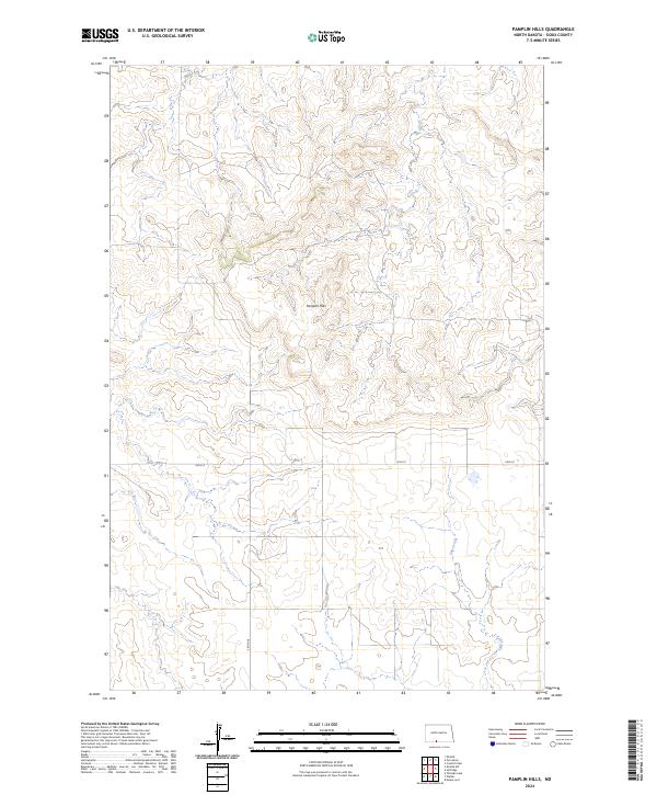 Pamplin Hills topographic map thumbnail