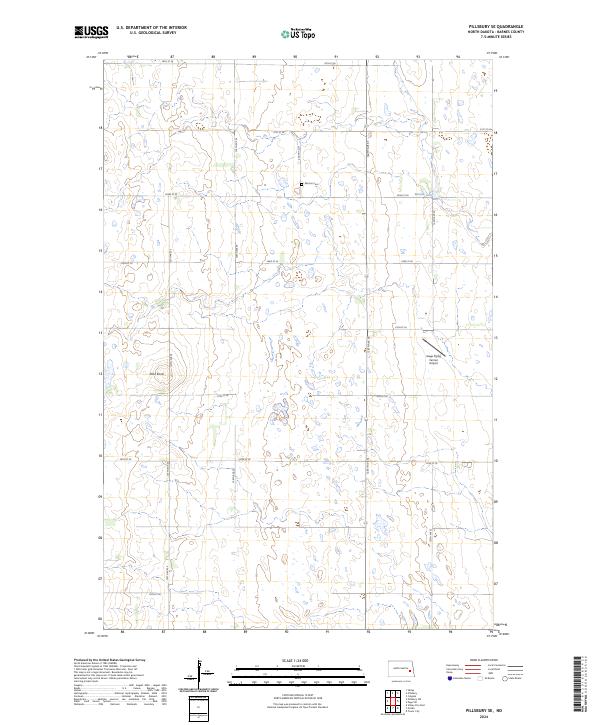Pillsbury SE topographic map thumbnail