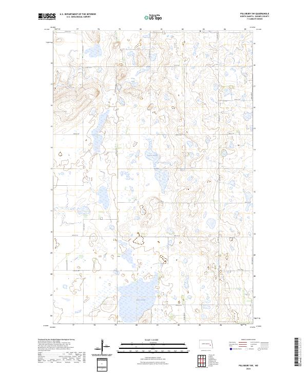Pillsbury SW topographic map thumbnail