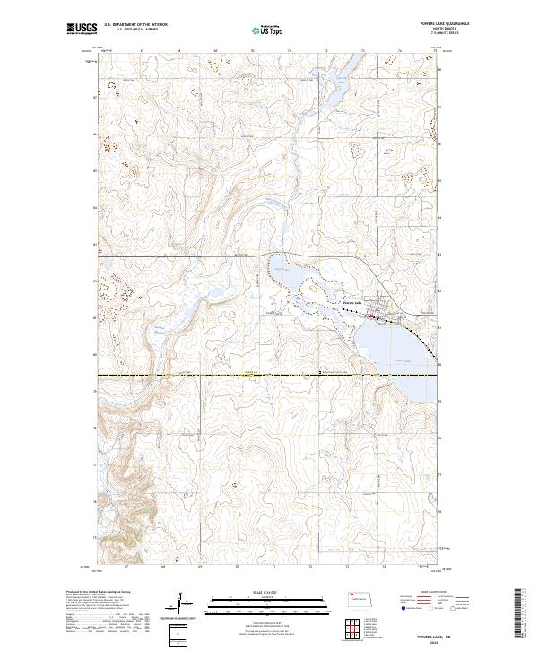 Powers Lake 2024 topographic map thumbnail