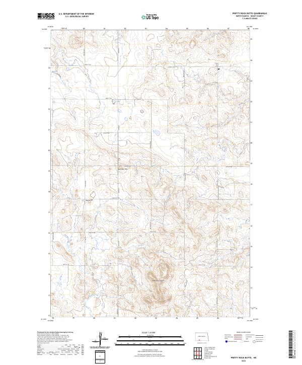 Pretty Rock Butte topographic map thumbnail