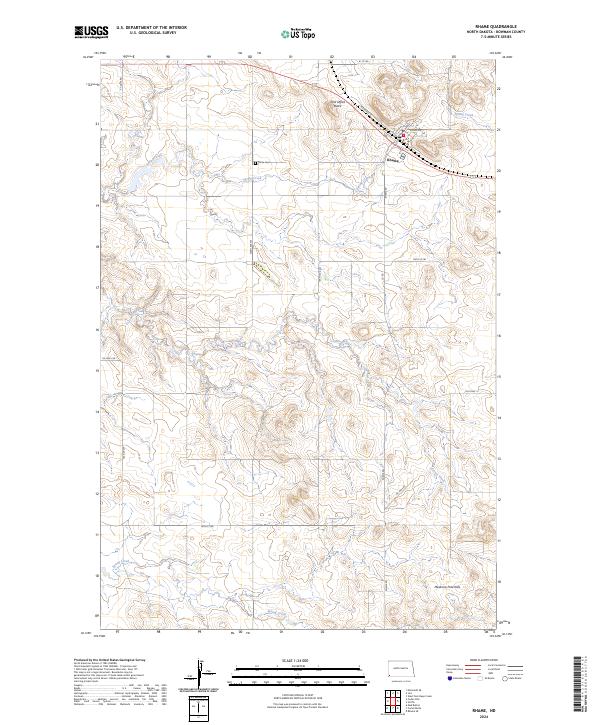 Rhame 2024 topographic map thumbnail